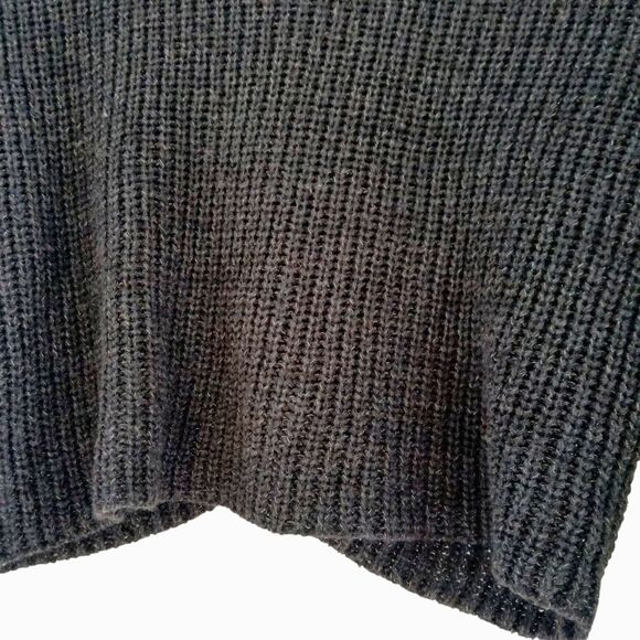 Forever 21 Women's Crop Top Lace-Up Back Sweater Black/Grey Knit Long Sleeves SM - Picture 6 of 10
